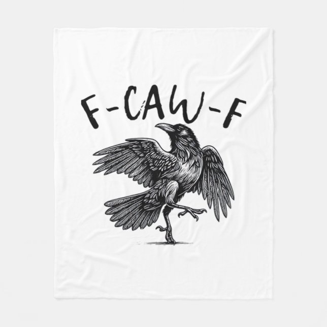 Gothic Funny F Caw F Crow Aesthetic Casual Look Fleecedecke (Vorderseite)