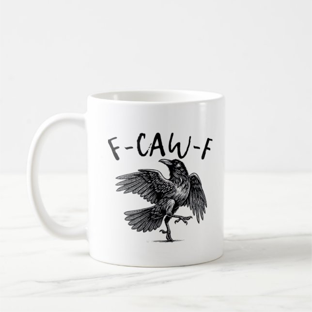 Gothic Funny F Caw F Crow Aesthetic Casual Look Kaffeetasse (Links)