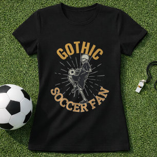 Gothic-Fußballfan-Skelett-Schlagmann T-Shirt