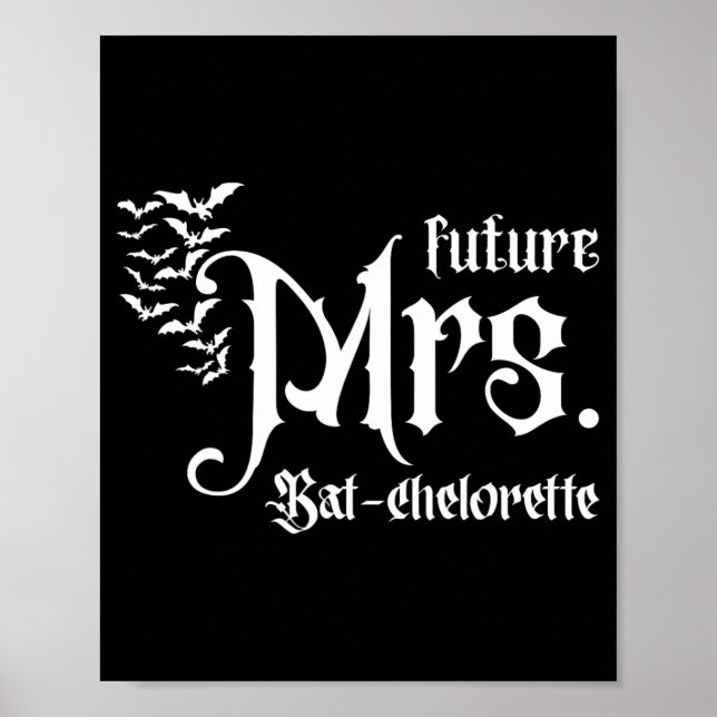 Gothic Future Mrs Braut passende Fledermaus Jungge Poster (Vorne)