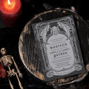 Gothic Gargoyle Halloween Hochzeit Einladung