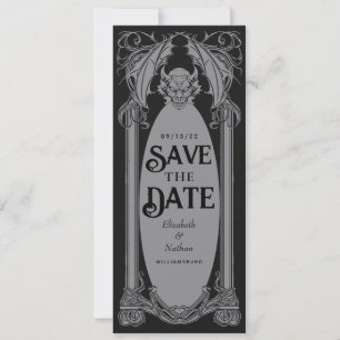 Gothic Gargoyle Halloween Wedding Save the Date Einladung