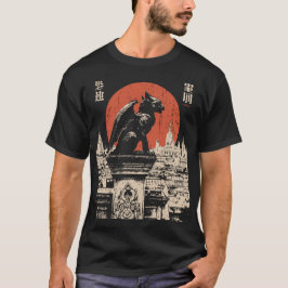 Gothic Gargoyle Red Moon Japanisch Urban Fantasy T-Shirt