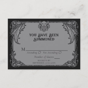 Gothic Gargoyle Wedding RSVP Enclosure Card Begleitkarte