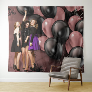 Gothic Geburtstagsballons Party-Hintergrund Wandteppich