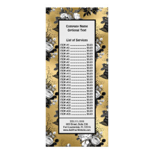 Gothic gelbe Blumenblätter Florale Illustration Werbekarte