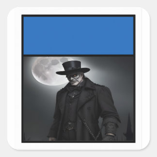 Gothic Gentleman unter Vollmondsticker Quadratischer Aufkleber