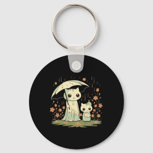 Gothic Ghost Cat Mutter mit einem Regenschirm unte Schlüsselanhänger
