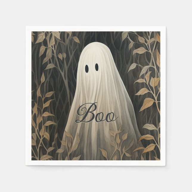 Gothic Ghost Halloween Serviette (Vorderseite)