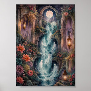Gothic Ghost Wasserfall Fine Art Whimsical Mondlic Poster