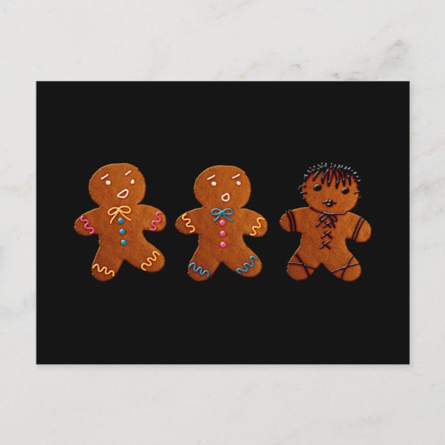 Gothic Gingerbread Man Postkarte (Vorderseite)