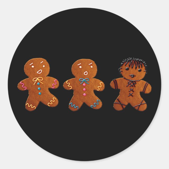 Gothic Gingerbread Man Runder Aufkleber (Vorderseite)