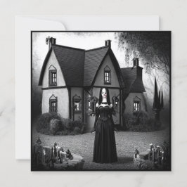 Gothic Girl and Spuk House Halloween Einladung