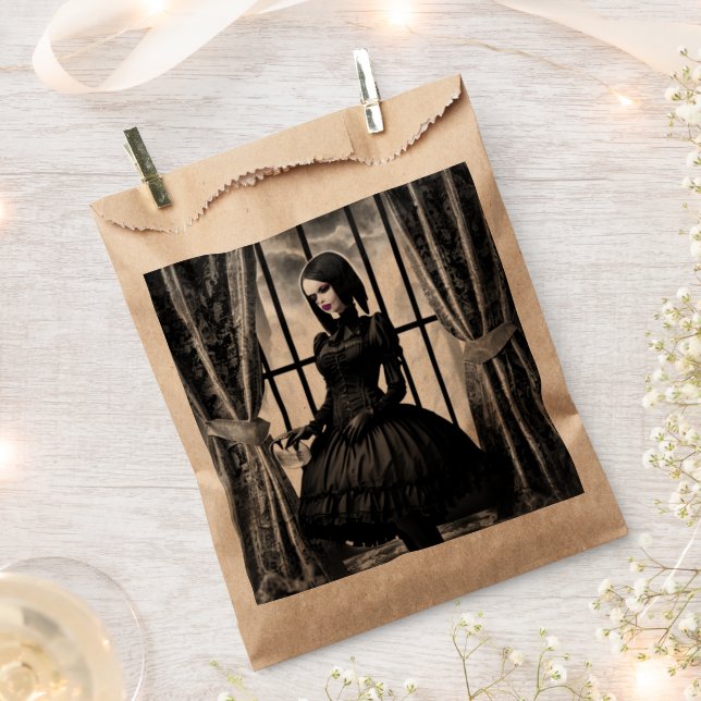 Gothic Girl and Spuk Mansion Geschenktütchen (Ausgeschnitten)