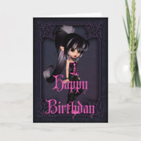 Gothic Girl Design 2 Happy Birthday Card