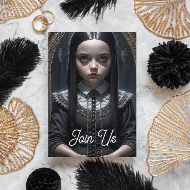 Gothic Girl Halloween-Party Einladung (Von Creator hochgeladen)