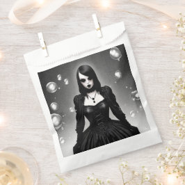 Gothic Girl in Black Dress Halloween Geschenktütchen