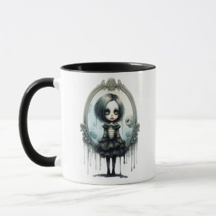 Gothic Girl in Viktorianisch Mirror Halloween Tasse