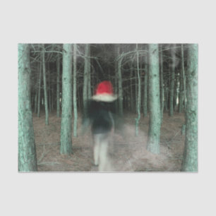 Gothic Girl Modern Black Red Forest Seidenpapier