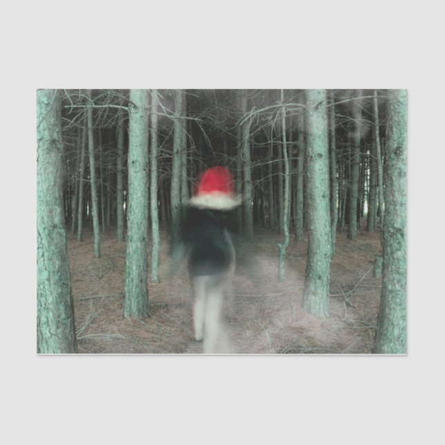 Gothic Girl Modern Black Red Forest Seidenpapier (Vorderseite)