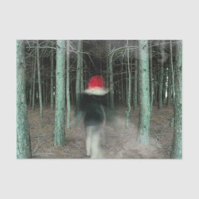 Gothic Girl Modern Black Red Forest Seidenpapier (Vorderseite)