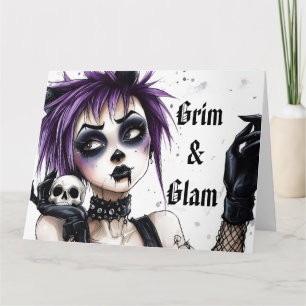 Gothic Girl Portrait - Grim & Glam Karte