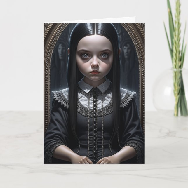 Gothic Girl Spooky Haunting Halloween Karte (Vorderseite)