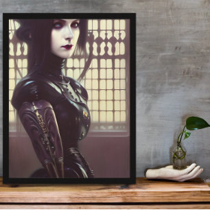 Gothic Girl Steampunk Verschiedene farbige Augen Poster