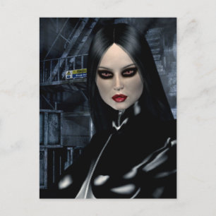 Gothic Girls Cyber Vamp Postkarte