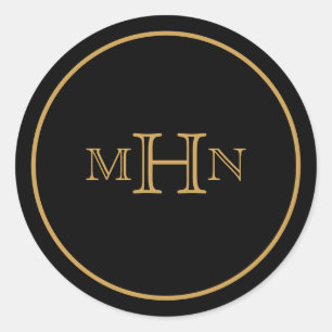 Gothic Glam Aufkleber Monogramm Schwarz