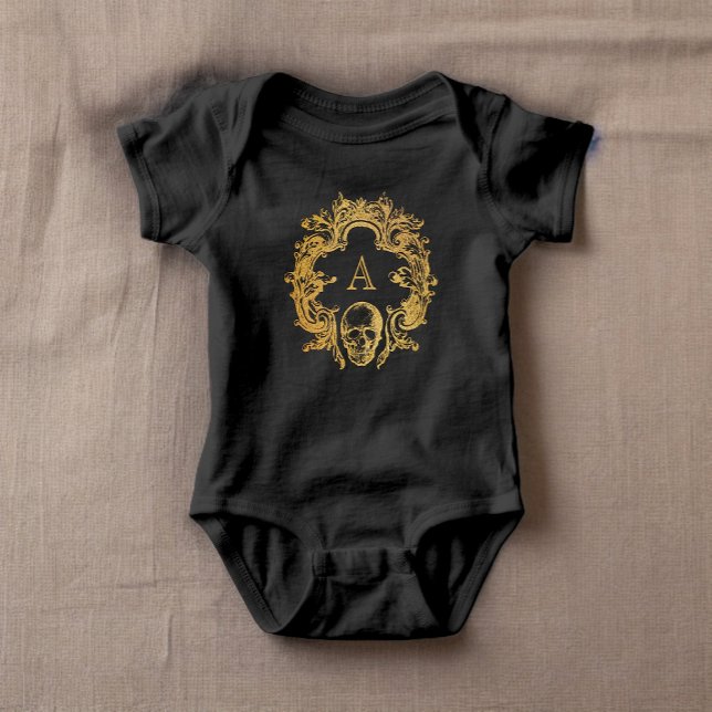 Gothic Glam | Baby Bodysuit | Gold Baby Strampler (For the littlest inhabitant of the castle.)