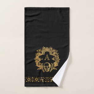 Gothic Glam   Badetücher - Set   Gold Skull Monogr