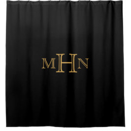 Gothic Glam | Duschvorhang | Monogramm | Schwarz