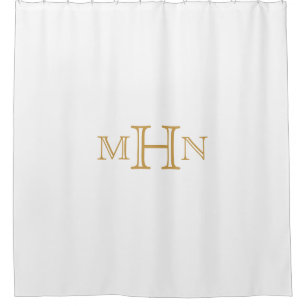 Gothic Glam   Duschvorhang   Monogramm   weiß