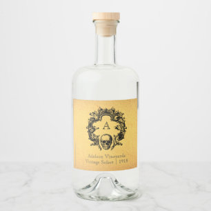 Gothic Glam Flaschenetikett Gold Alkoholflaschenetikett