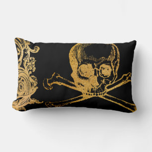 Gothic Glam Lumbalkissen Gold und Schwarz Lendenkissen