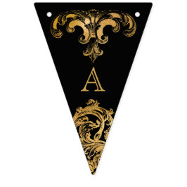 Gothic Glam | Monogram Bunting Flags | Schwarz Wimpelkette