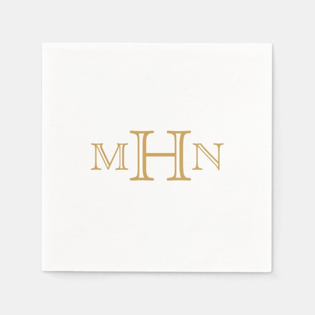 Gothic Glam | Paper Napkins | Gold Monogram Serviette (Vorderseite)