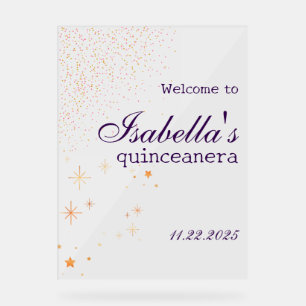 Gothic Glam Quince Glitzer lila Akryllisches Zeich Acrylschild