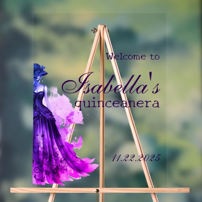 Gothic Glam Quince lila Acrylschild (Neutral)