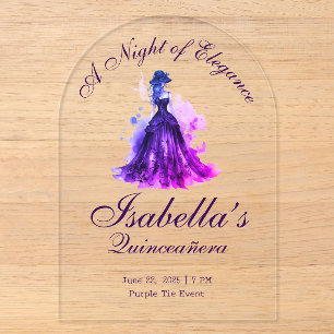 Gothic Glam Quince Wasserfarben-Kleid in Lila Acryleinladungen