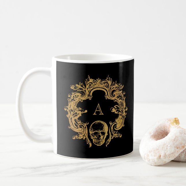 Gothic Glam | TASSE | Monogramm | Schwarz (Mit Donut)