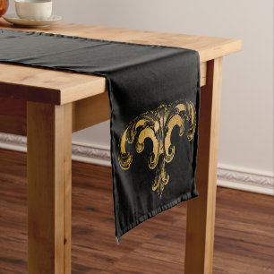 Gothic Glam Tischläufer Schwarz und Gold