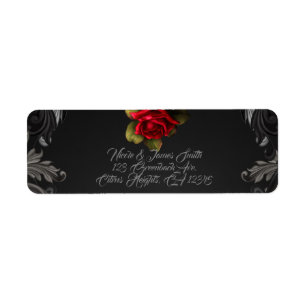 Gothic Glamour Rote Rose Schwarzer Zierfilm