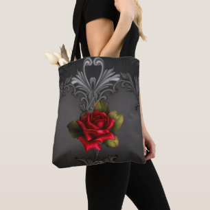 Gothic Glamour Rote Rose Schwarzer Zierfilm
