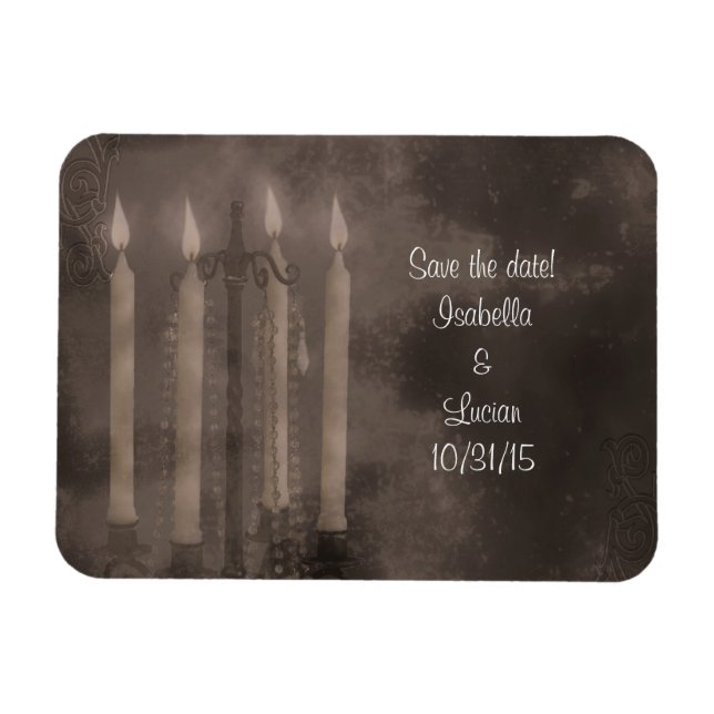 Gothic Glow Candle Light Rose Hochzeit Magnet (Horizontal)