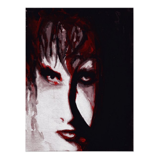 Gothic God Post Punk Goth Music Man Portrait Art Poster (Vorderseite)