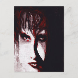 Gothic God Post Punk Goth Music Man Portrait Art Postkarte