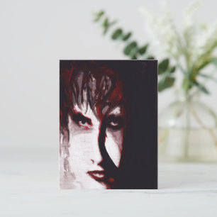 Gothic God Post Punk Goth Musik Mann Porträt Kunst Postkarte