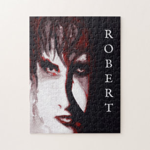 Gothic God Post Punk Goth Musik Mann Porträt Kunst Puzzle